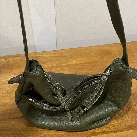 The Sak Olive Green Leather Hobo Bag - Picture 8 of 10